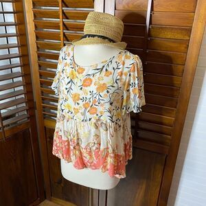 Coco + Jaimeson Bali Floral Babydoll Blouse